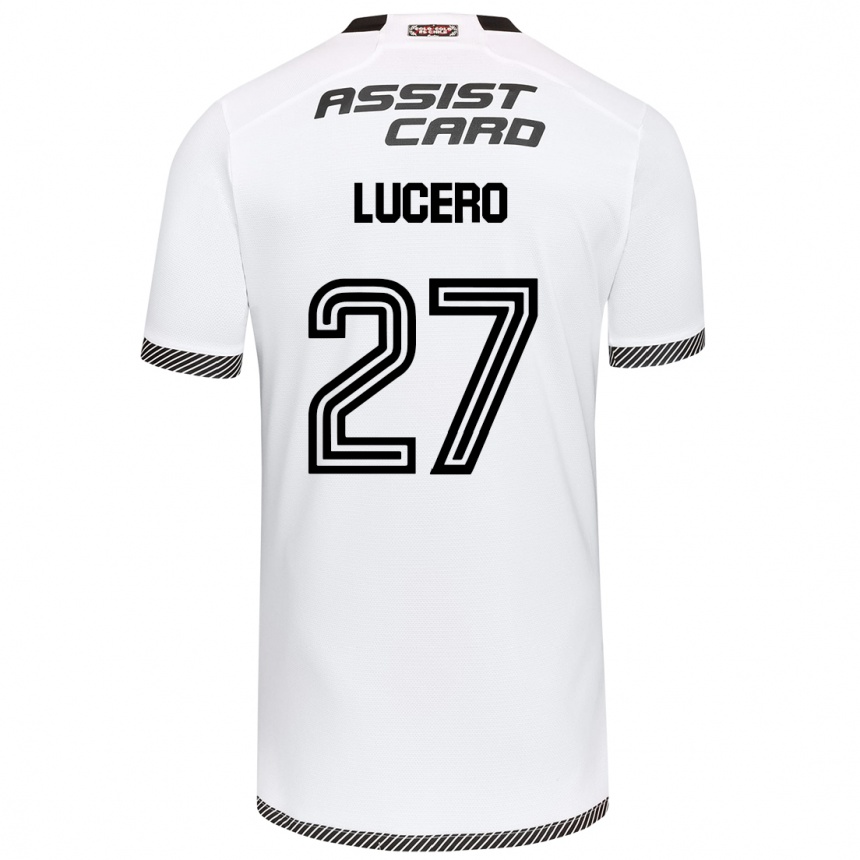 Niño Fútbol Camiseta Valentina Lucero #27 Blanco Negro 1ª Equipación 2024/25 Argentina