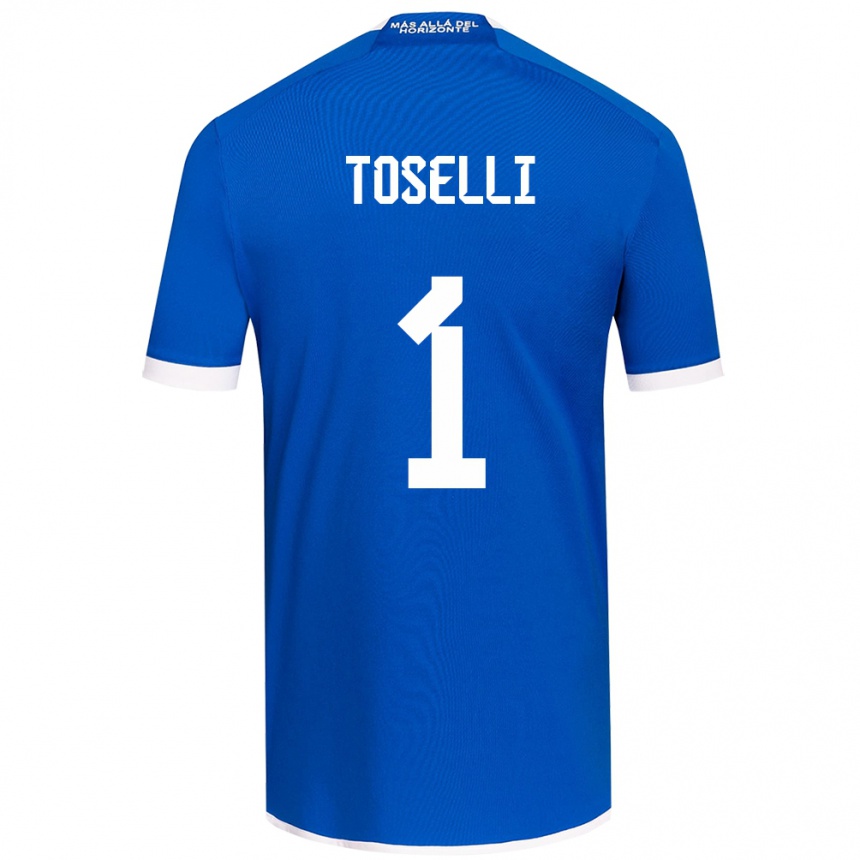 Niño Fútbol Camiseta Cristopher Toselli #1 Azul Blanco 1ª Equipación 2024/25 Argentina