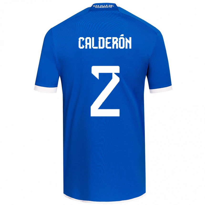 Niño Fútbol Camiseta Franco Calderón #2 Azul Blanco 1ª Equipación 2024/25 Argentina