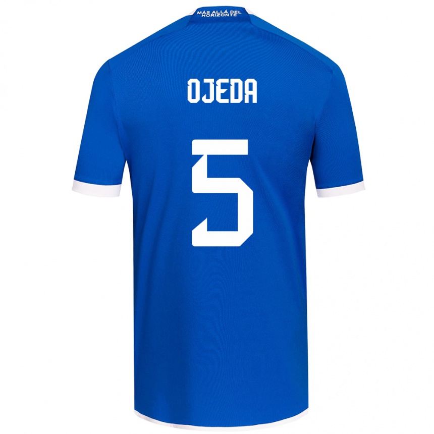 Niño Fútbol Camiseta Emmanuel Ojeda #5 Azul Blanco 1ª Equipación 2024/25 Argentina