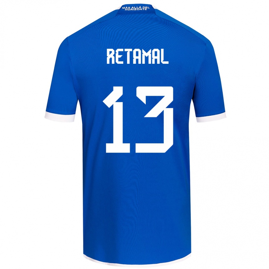 Niño Fútbol Camiseta David Retamal #13 Azul Blanco 1ª Equipación 2024/25 Argentina