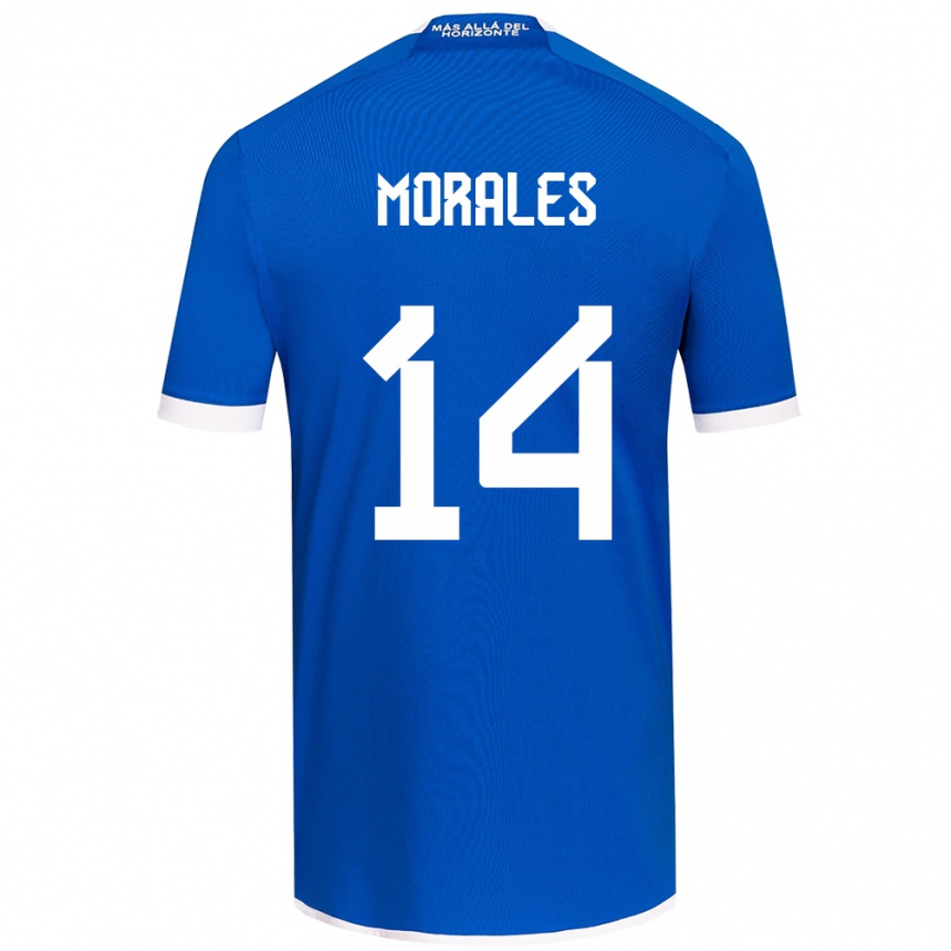 Niño Fútbol Camiseta Marcelo Morales #14 Azul Blanco 1ª Equipación 2024/25 Argentina