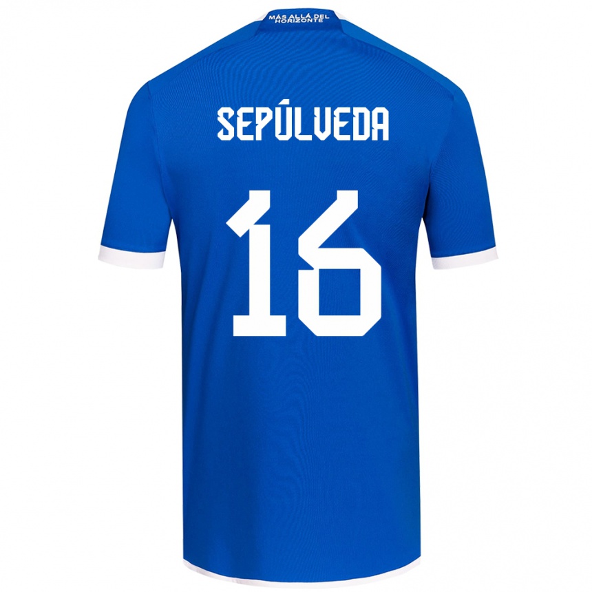 Niño Fútbol Camiseta Matías Sepúlveda #16 Azul Blanco 1ª Equipación 2024/25 Argentina