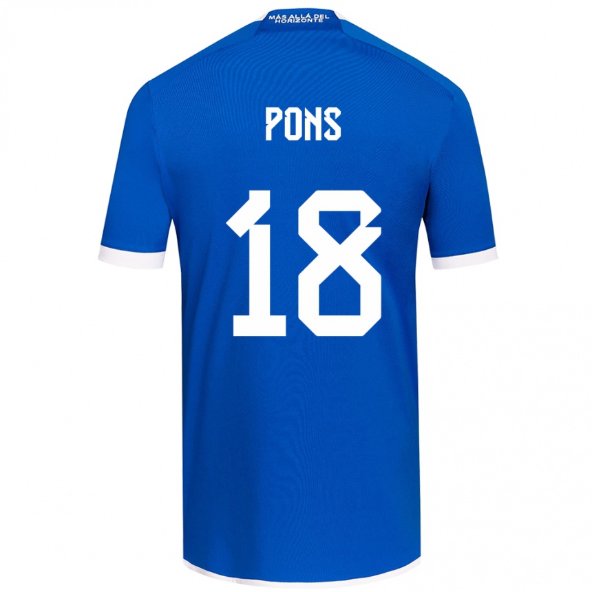 Niño Fútbol Camiseta Luciano Pons #18 Azul Blanco 1ª Equipación 2024/25 Argentina