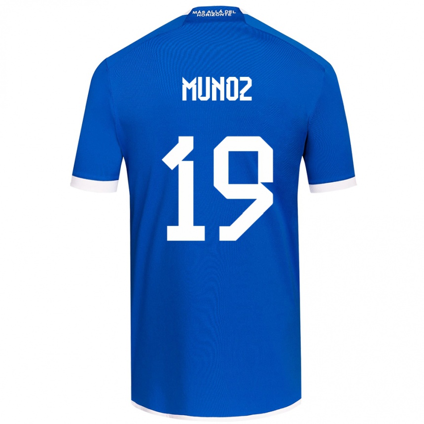 Niño Fútbol Camiseta Cristóbal Muñoz #19 Azul Blanco 1ª Equipación 2024/25 Argentina