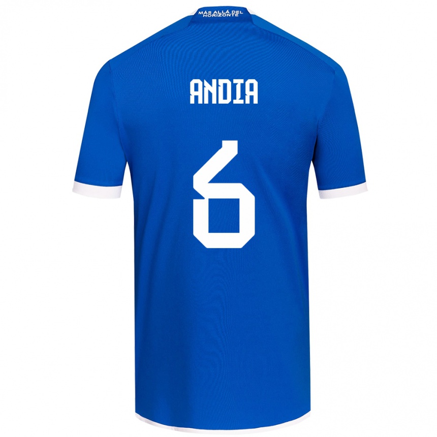 Niño Fútbol Camiseta Yonathan Andía #6 Azul Blanco 1ª Equipación 2024/25 Argentina