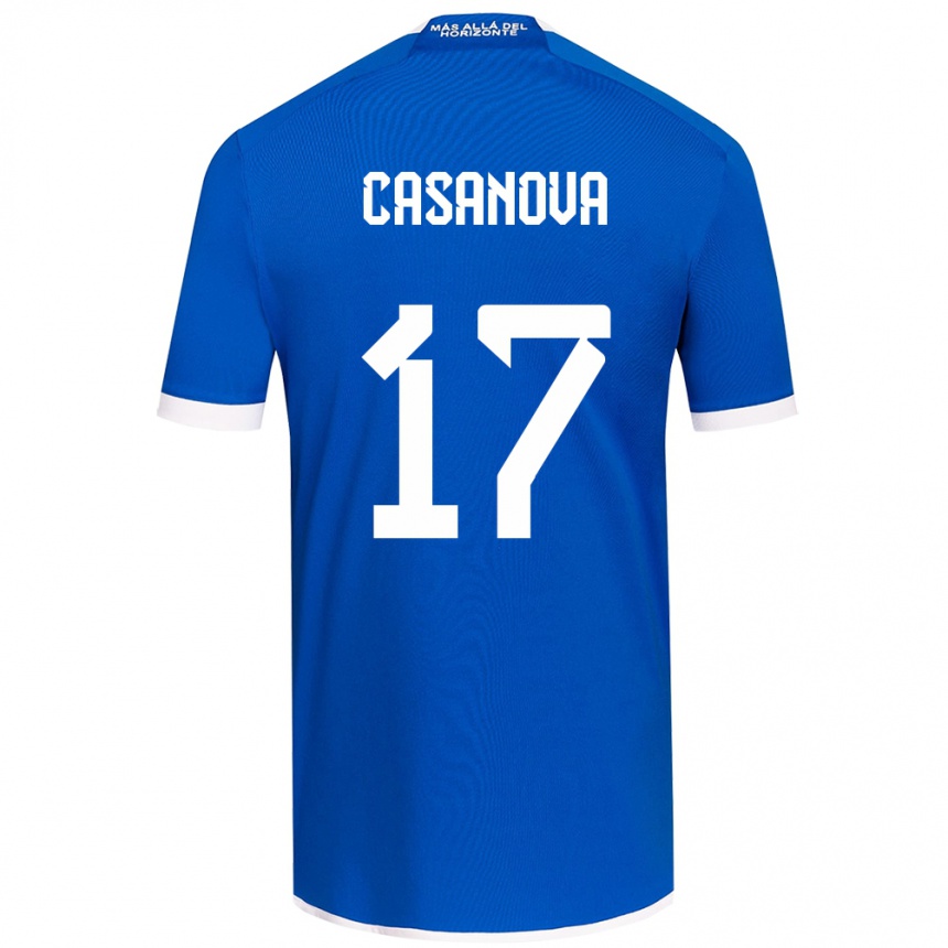 Niño Fútbol Camiseta Luis Casanova #17 Azul Blanco 1ª Equipación 2024/25 Argentina