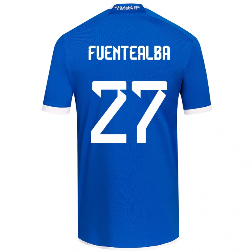 Niño Fútbol Camiseta Jeison Fuentealba #27 Azul Blanco 1ª Equipación 2024/25 Argentina