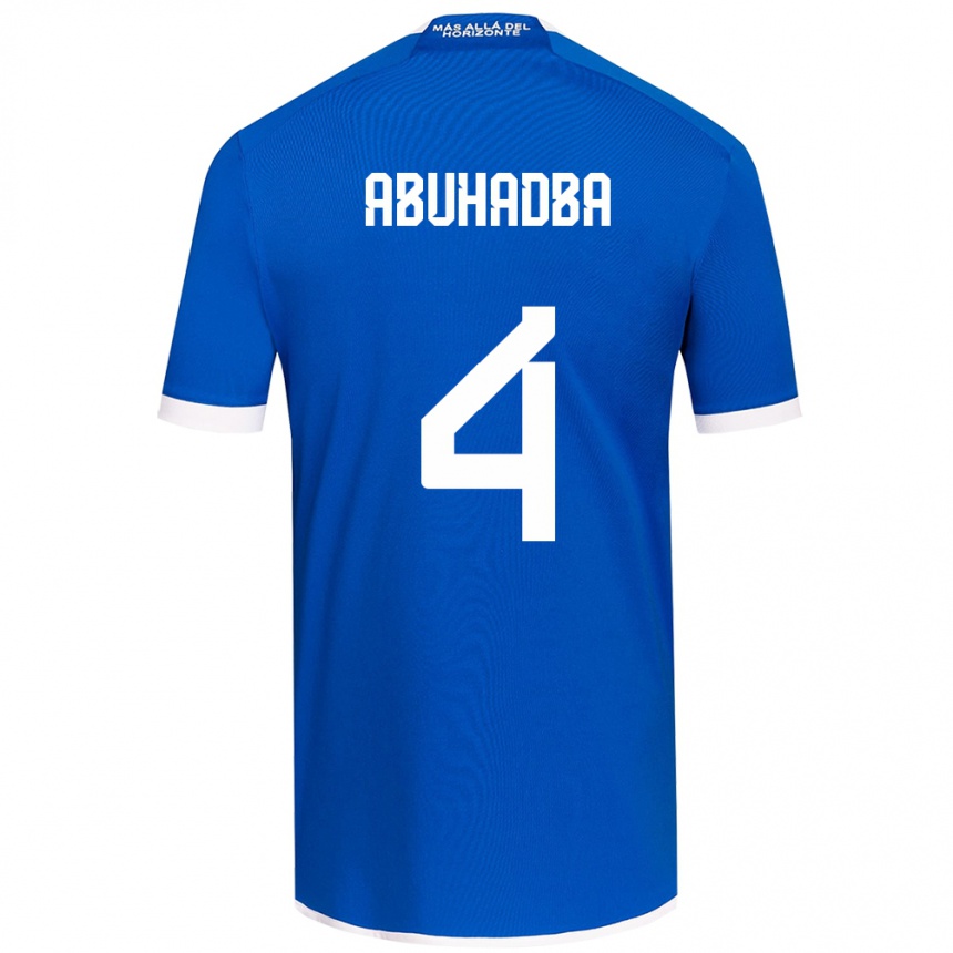 Niño Fútbol Camiseta Zacarías Abuhadba #4 Azul Blanco 1ª Equipación 2024/25 Argentina