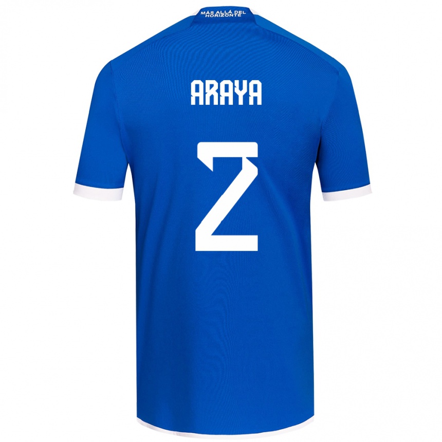 Niño Fútbol Camiseta Fernanda Araya #2 Azul Blanco 1ª Equipación 2024/25 Argentina