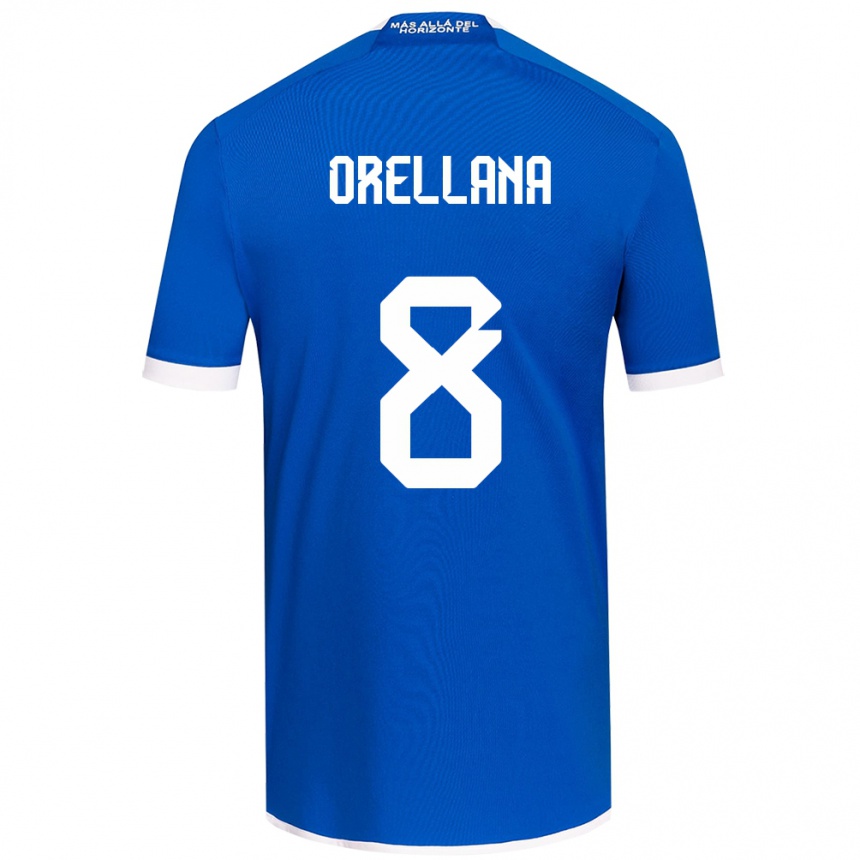 Niño Fútbol Camiseta Denisse Orellana #8 Azul Blanco 1ª Equipación 2024/25 Argentina