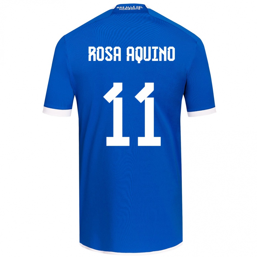 Niño Fútbol Camiseta Rosa Aquino #11 Azul Blanco 1ª Equipación 2024/25 Argentina