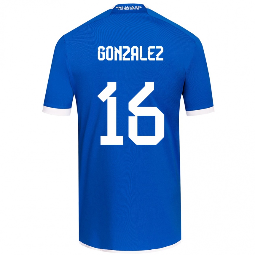 Niño Fútbol Camiseta Monserratt González #16 Azul Blanco 1ª Equipación 2024/25 Argentina