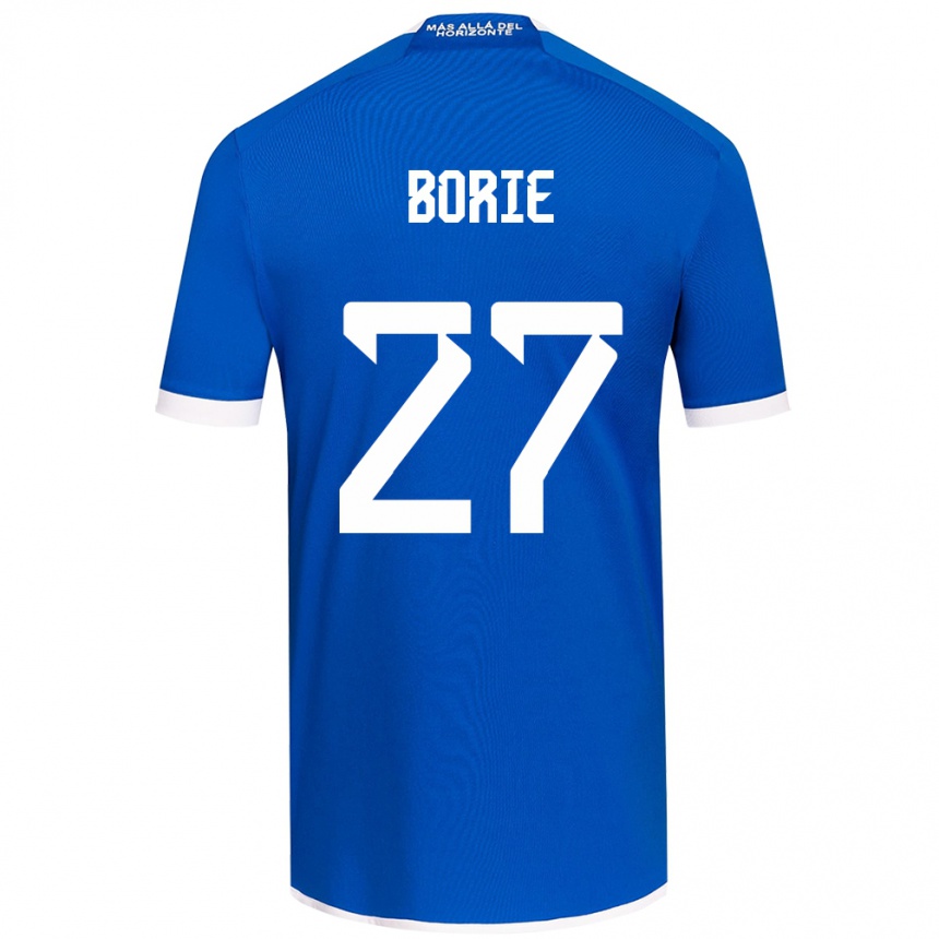 Niño Fútbol Camiseta Emilie Borie #27 Azul Blanco 1ª Equipación 2024/25 Argentina