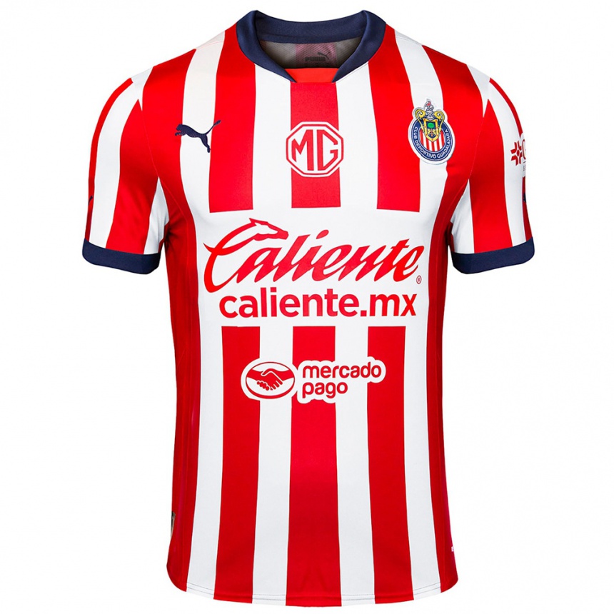 Niño Fútbol Camiseta Víctor Guzmán #5 Rojo Blanco Azul 1ª Equipación 2024/25 Argentina