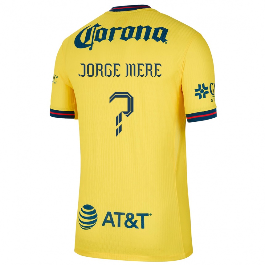 Niño Fútbol Camiseta Jorge Meré #0 Amarillo Azul 1ª Equipación 2024/25 Argentina