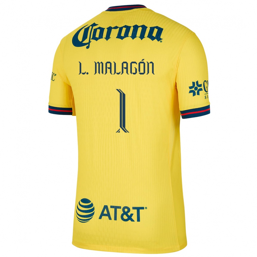 Niño Fútbol Camiseta Luis Malagón #1 Amarillo Azul 1ª Equipación 2024/25 Argentina