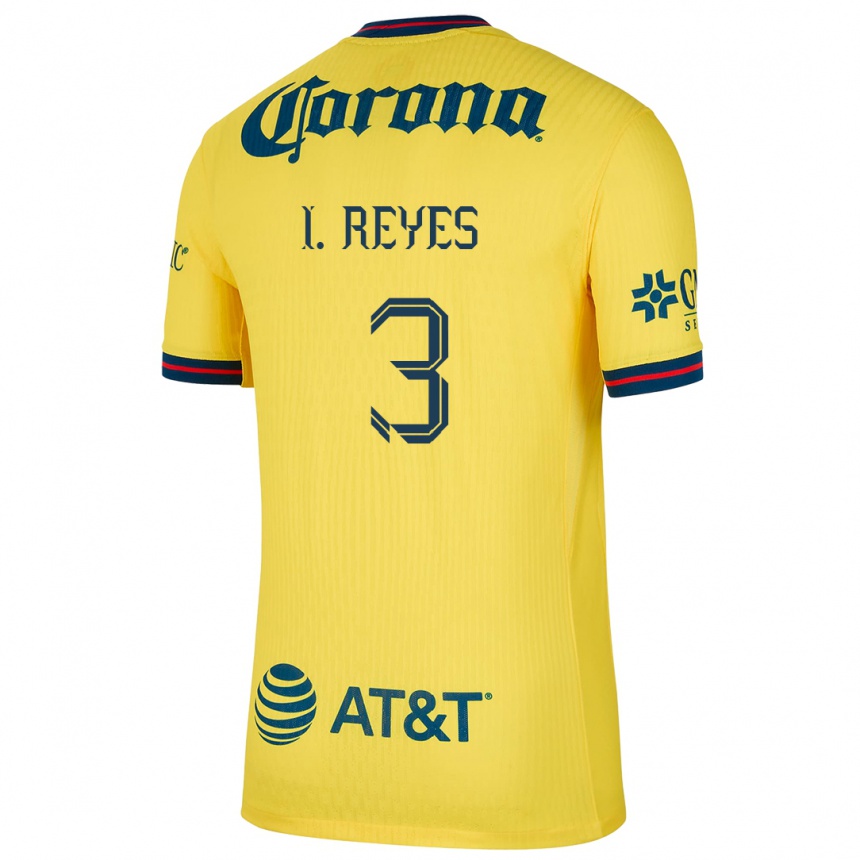 Niño Fútbol Camiseta Israel Reyes #3 Amarillo Azul 1ª Equipación 2024/25 Argentina