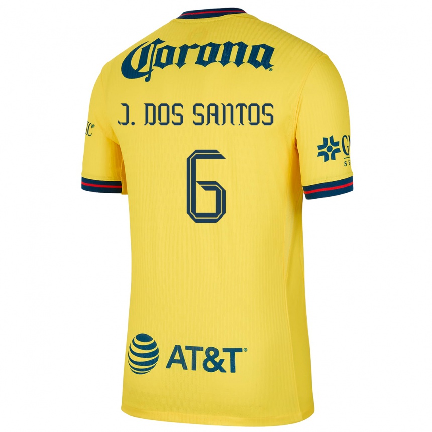 Niño Fútbol Camiseta Jonathan Dos Santos #6 Amarillo Azul 1ª Equipación 2024/25 Argentina