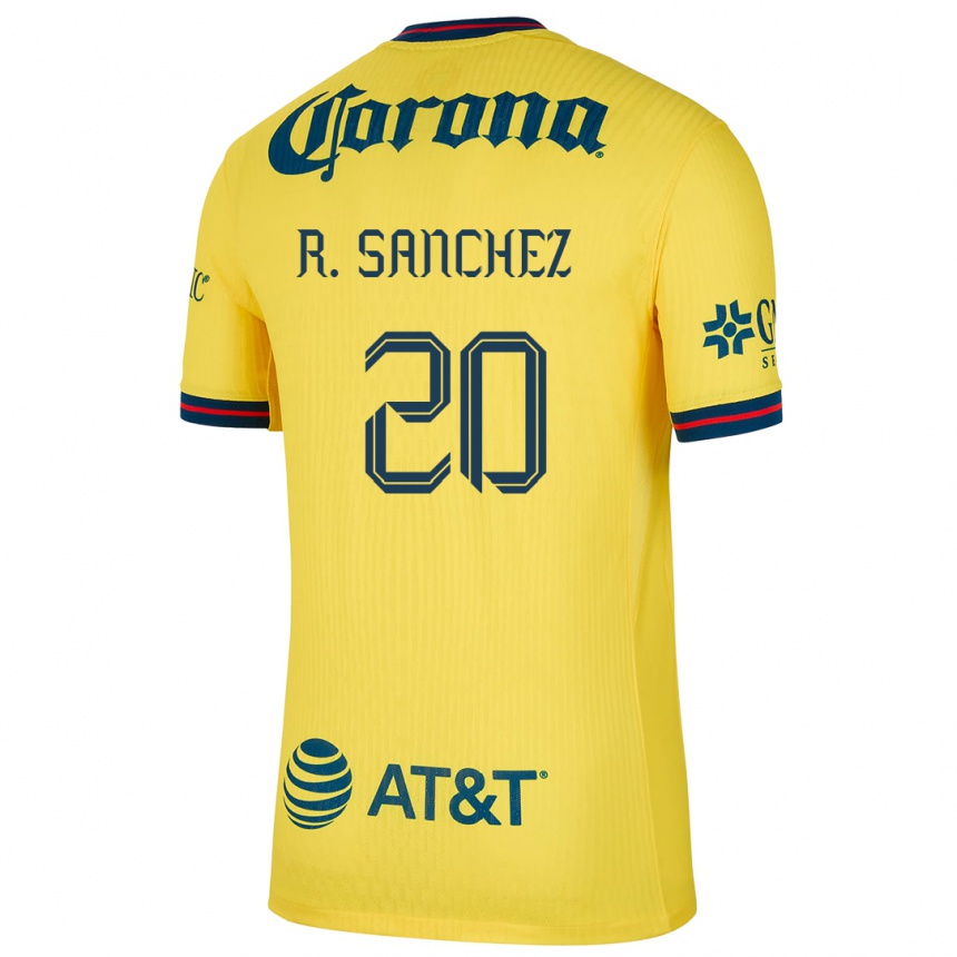 Niño Fútbol Camiseta Richard Sánchez #20 Amarillo Azul 1ª Equipación 2024/25 Argentina