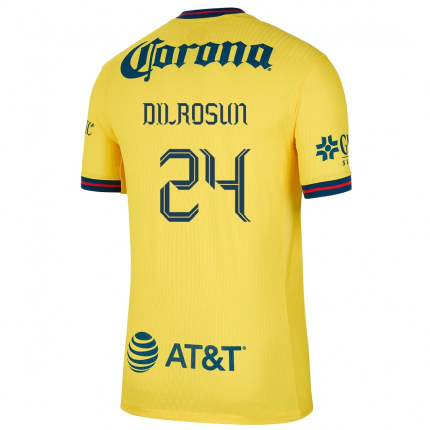 Niño Fútbol Camiseta Javairô Dilrosun #24 Amarillo Azul 1ª Equipación 2024/25 Argentina