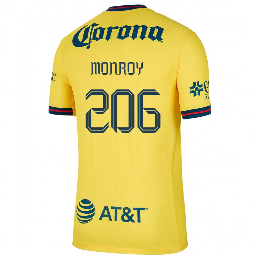 Niño Fútbol Camiseta Diego Monroy #206 Amarillo Azul 1ª Equipación 2024/25 Argentina