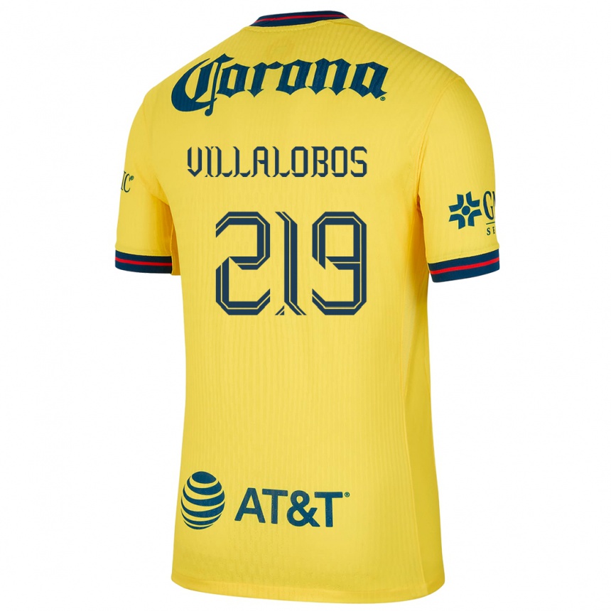 Niño Fútbol Camiseta Patricio Villalobos #219 Amarillo Azul 1ª Equipación 2024/25 Argentina