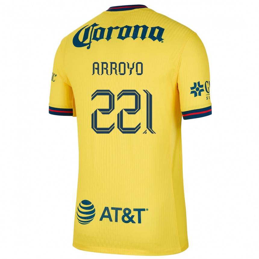 Niño Fútbol Camiseta Reyli Arroyo #221 Amarillo Azul 1ª Equipación 2024/25 Argentina