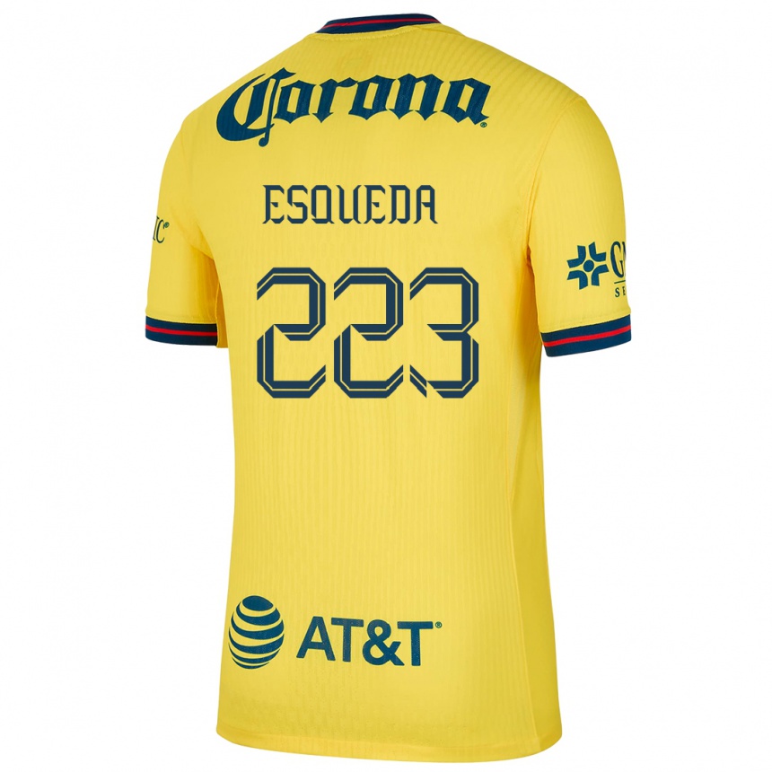 Niño Fútbol Camiseta Diego Esqueda #223 Amarillo Azul 1ª Equipación 2024/25 Argentina