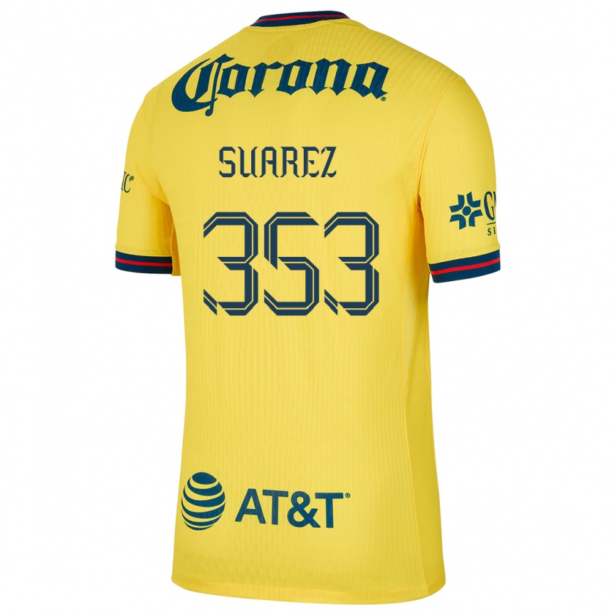 Niño Fútbol Camiseta Irwin Suarez #353 Amarillo Azul 1ª Equipación 2024/25 Argentina