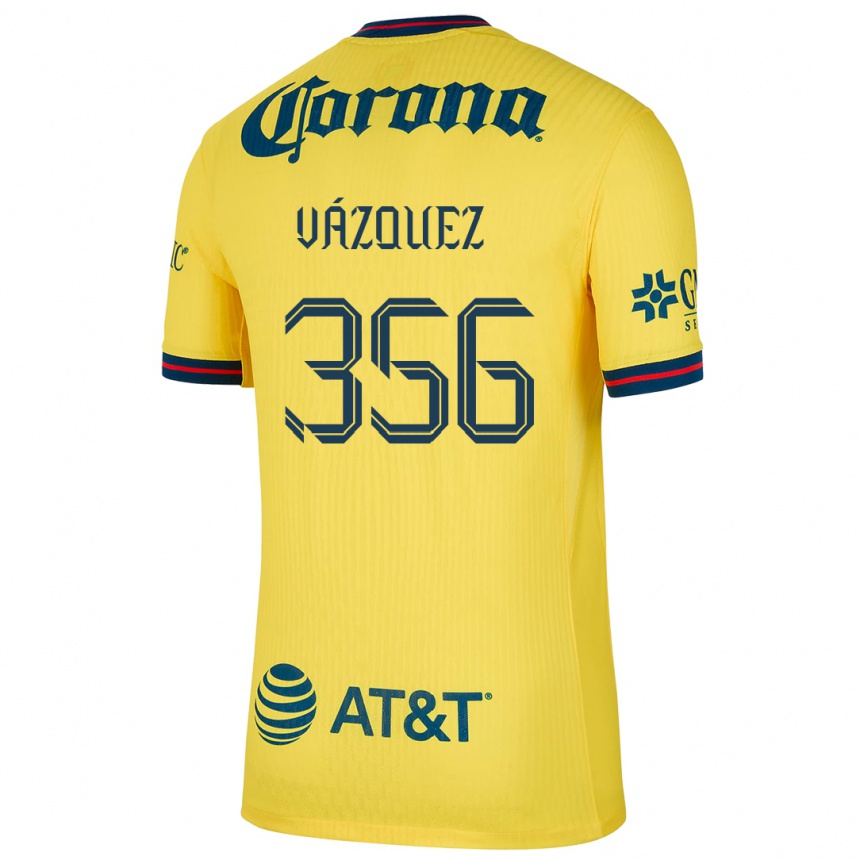 Niño Fútbol Camiseta Omar Vázquez #356 Amarillo Azul 1ª Equipación 2024/25 Argentina