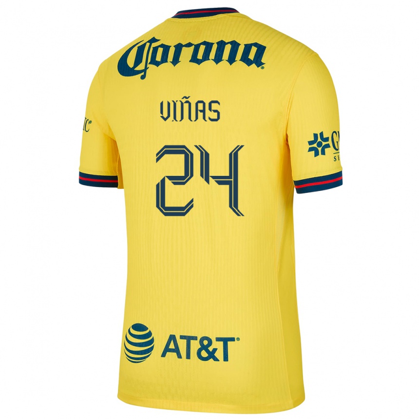 Niño Fútbol Camiseta Federico Viñas #24 Amarillo Azul 1ª Equipación 2024/25 Argentina