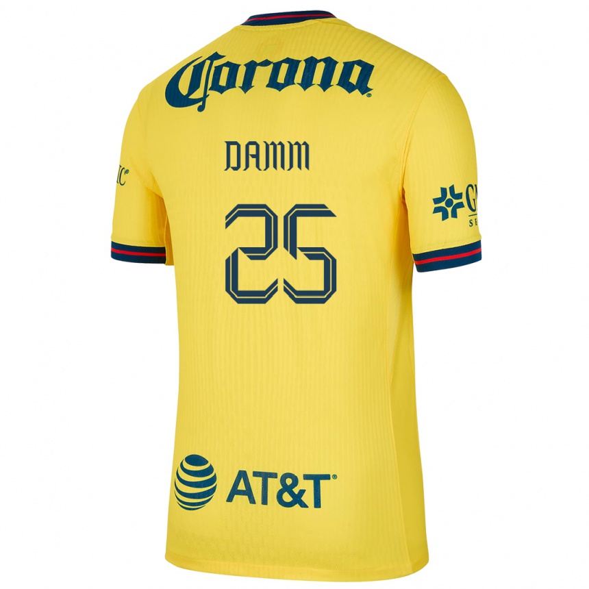 Niño Fútbol Camiseta Jurgen Damm #25 Amarillo Azul 1ª Equipación 2024/25 Argentina