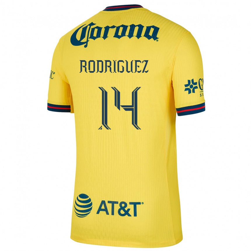 Niño Fútbol Camiseta Monica Rodriguez #14 Amarillo Azul 1ª Equipación 2024/25 Argentina