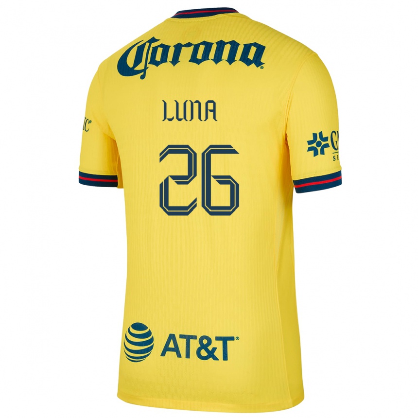 Niño Fútbol Camiseta Karen Luna #26 Amarillo Azul 1ª Equipación 2024/25 Argentina