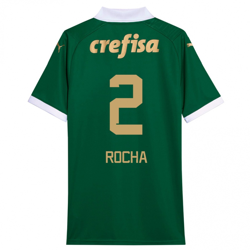 Niño Fútbol Camiseta Marcos Rocha #2 Verde Blanco 1ª Equipación 2024/25 Argentina