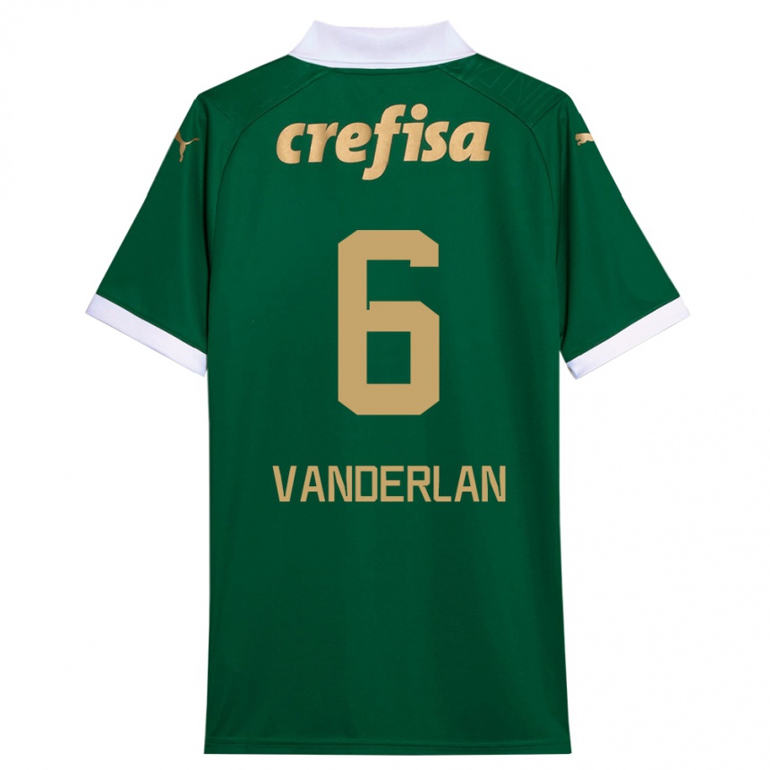 Niño Fútbol Camiseta Vanderlan #6 Verde Blanco 1ª Equipación 2024/25 Argentina