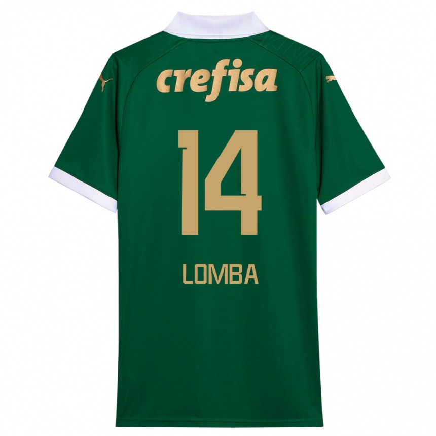 Niño Fútbol Camiseta Marcelo Lomba #14 Verde Blanco 1ª Equipación 2024/25 Argentina