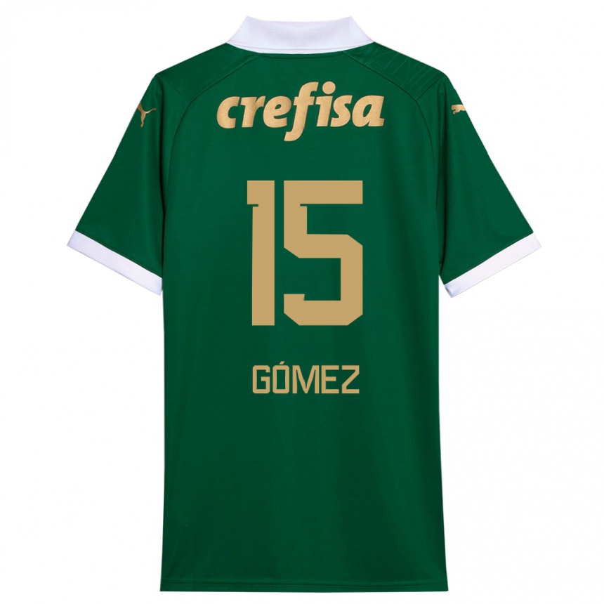 Niño Fútbol Camiseta Gustavo Gómez #15 Verde Blanco 1ª Equipación 2024/25 Argentina