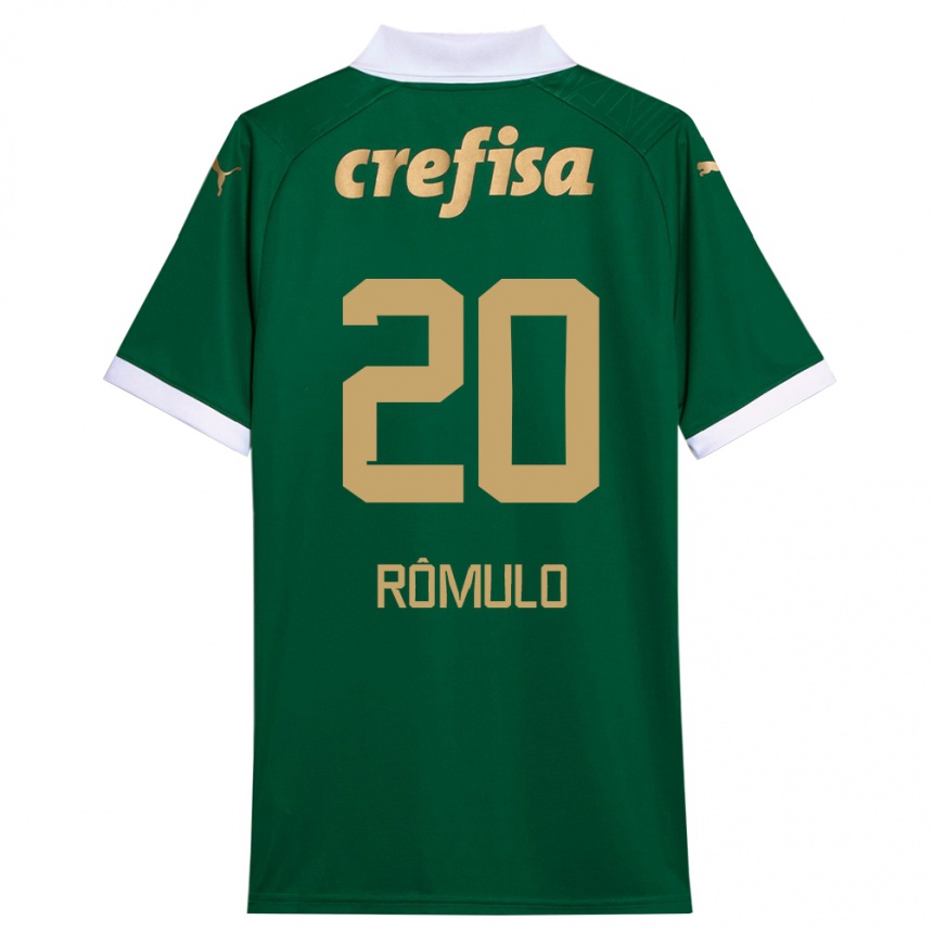 Niño Fútbol Camiseta Rômulo #20 Verde Blanco 1ª Equipación 2024/25 Argentina