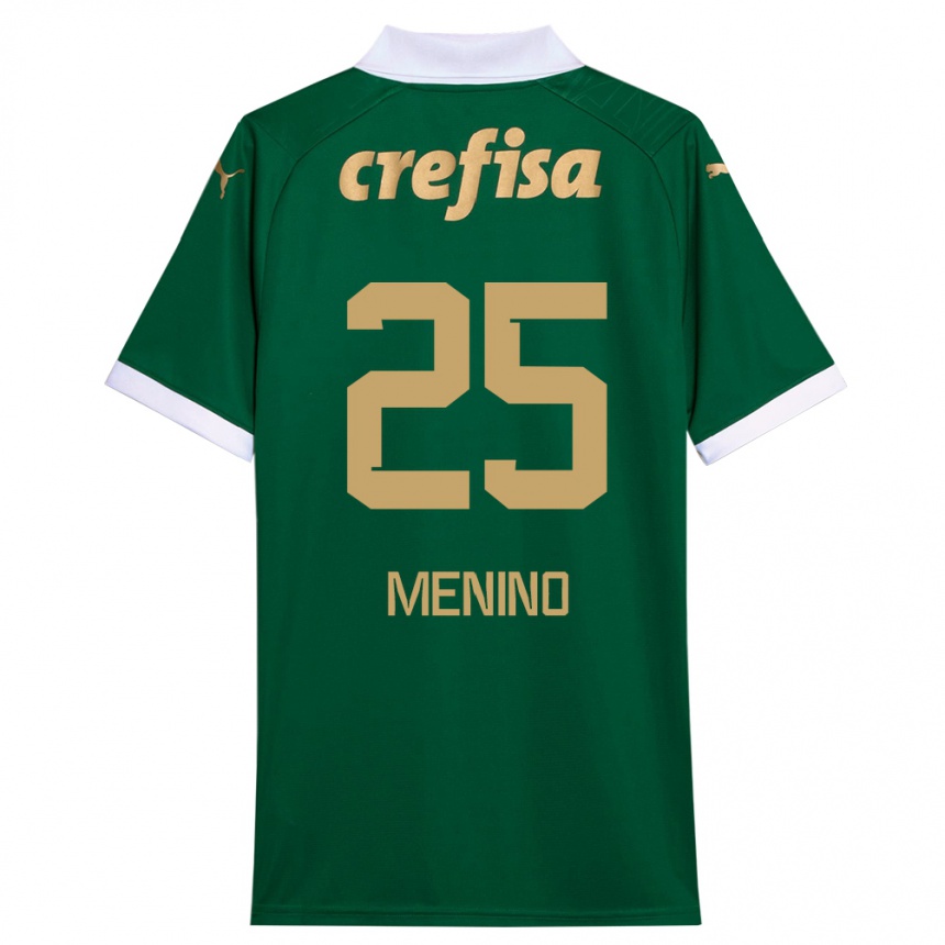 Niño Fútbol Camiseta Gabriel Menino #25 Verde Blanco 1ª Equipación 2024/25 Argentina