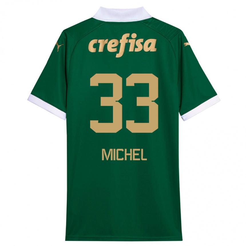 Niño Fútbol Camiseta Michel #33 Verde Blanco 1ª Equipación 2024/25 Argentina