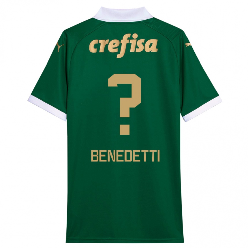 Niño Fútbol Camiseta Luis Benedetti #0 Verde Blanco 1ª Equipación 2024/25 Argentina