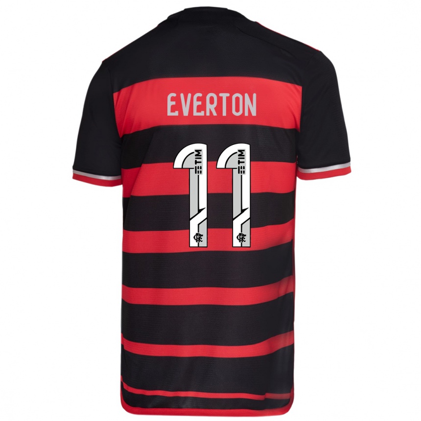 Niño Fútbol Camiseta Everton #11 Negro Rojo 1ª Equipación 2024/25 Argentina