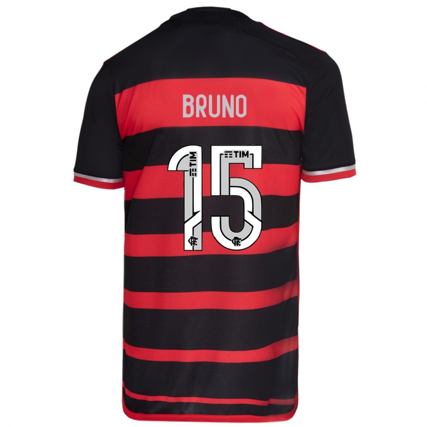 Niño Fútbol Camiseta Fabrício Bruno #15 Negro Rojo 1ª Equipación 2024/25 Argentina