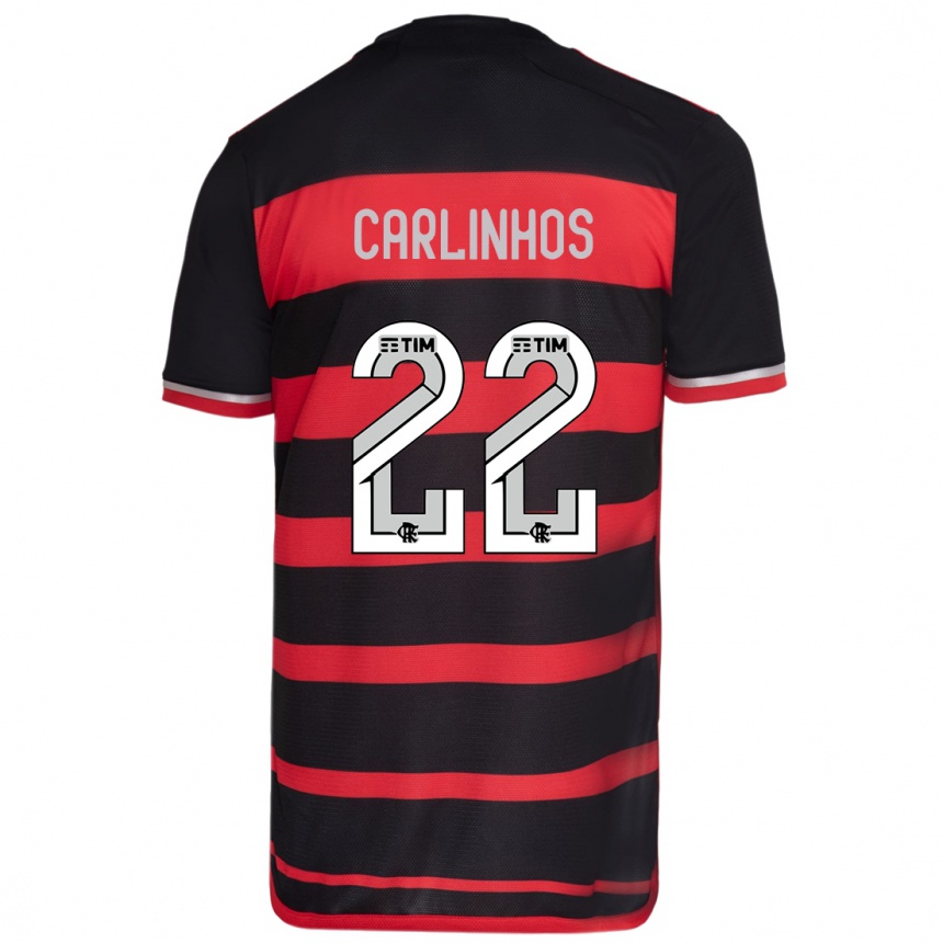 Niño Fútbol Camiseta Carlinhos #22 Negro Rojo 1ª Equipación 2024/25 Argentina