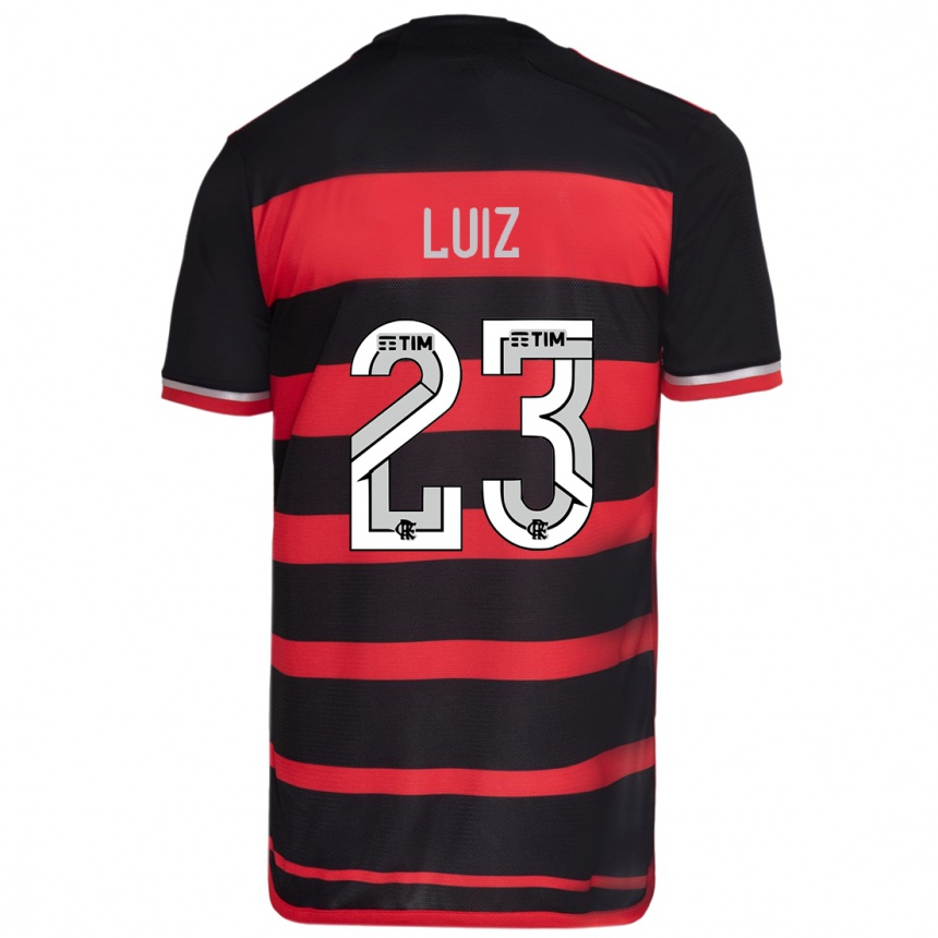 Niño Fútbol Camiseta David Luiz #23 Negro Rojo 1ª Equipación 2024/25 Argentina