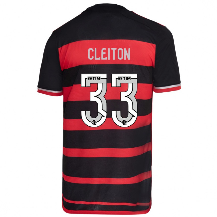 Niño Fútbol Camiseta Cleiton #33 Negro Rojo 1ª Equipación 2024/25 Argentina