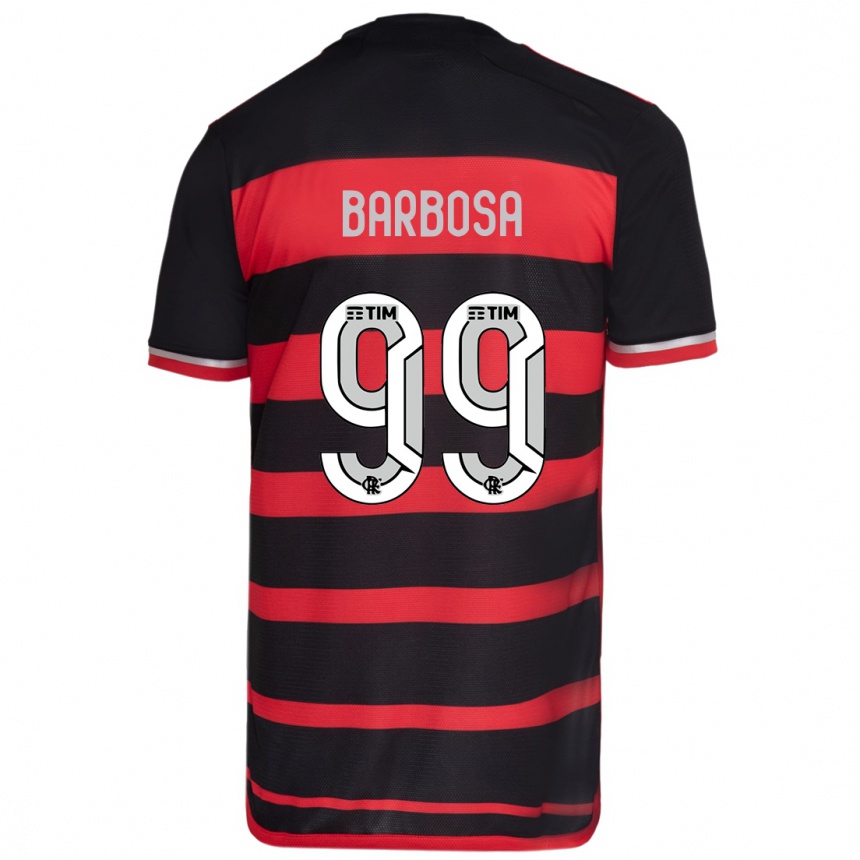 Niño Fútbol Camiseta Gabriel Barbosa #99 Negro Rojo 1ª Equipación 2024/25 Argentina