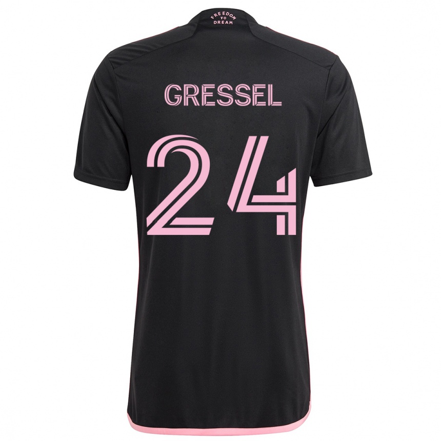 Niño Fútbol Camiseta Julian Gressel #24 Negro 2ª Equipación 2024/25 Argentina